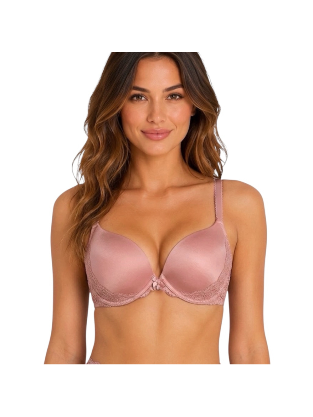 Victoria’s Secret 34DDD F75 Dusty Rose Lace Padded Underwire Bra